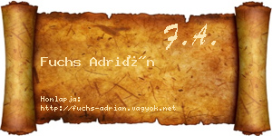 Fuchs Adrián névjegykártya